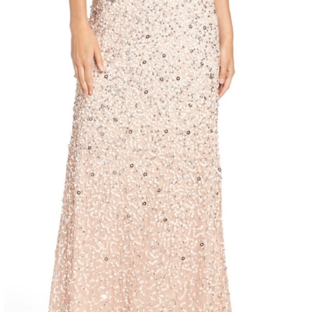 Adrianna Papell sequins plus size, 3/4 sleeves long gown - Picture 7 of 10